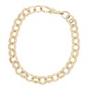 9ct Yellow Gold Patterned and Plain Belcher Bracelet 8.5"
