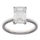 9ct White Gold 3.23ct Emerald Cut Lab Grown Diamond Solitaire Ring