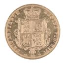 1876 Victoria Young Head Shield UK Half Sovereign Coin