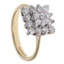 18ct Yellow Gold 1.00ct Brilliant Cut Diamond Cluster Ring