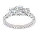 18ct White Gold Diamond Trilogy Shoulders Ring by Anya Belle