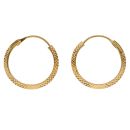 22ct Yellow Gold Diamond Cut Hoop Earrings