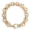 9ct Yellow Gold Patterned and Plain Belcher Bracelet 9.5"