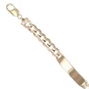 9ct Yellow Gold ID Curb Bracelet 8"