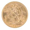 1927 George V Large Head South Africa Full Sovereign Coin