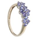 9ct Yellow Gold Tanzanite Cluster Ring