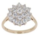 9ct Yellow Gold Cubic Zirconia Cluster Ring