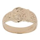 9ct Yellow Gold Patterned Buckle Ring