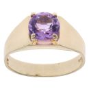 9ct Yellow Gold Amethyst Single Stone Ring