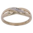 9ct Yellow Gold 0.01ct Diamond Crossover Ring