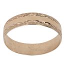 9ct Yellow Gold Patterned Edges Wedding Band 5mm