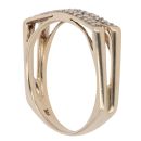 9ct Yellow Gold 0.20ct Diamond Two Row Fancy Ring