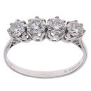 9ct White Gold 1.40ct Brilliant Cut Four Stone Fancy Ring