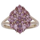 9ct Yellow Gold Pink Sapphire Cluster Ring