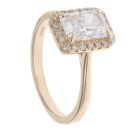 9ct Yellow Gold 1.75ct Radiant And Brilliant Cut Lab Grown Diamond Cluster Ring