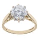 14ct Yellow Gold Cubic Zirconia Single Stone Ring