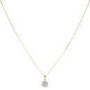 9ct Yellow Gold 0.25ct Brilliant Cut Diamond Cluster Pendant And Chain 18"