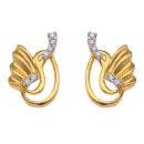 22ct Yellow and White Gold Cubic Zirconia Whisp Stud Earrings