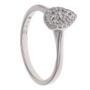 9ct White Gold 0.16ct Brilliant Cut Diamond Pear Cluster Ring