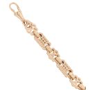 9ct Yellow Gold Stars And Bars Patterned Bracelet 8"