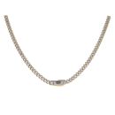 14ct Yellow Gold Monaco Classic Pave Lock Curb Chain 20"