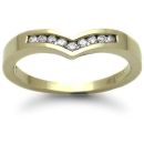 9ct Yellow Gold 0.15ct Diamond Channel Set Wishbone Ring