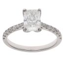 9ct White Gold 1.45ct Emerald Cut Lab Grown Diamond Solitaire Ring