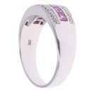 9ct White Gold 0.10ct Diamond And Pink Sapphire Ring