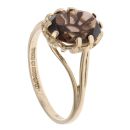9ct Yellow Gold Smoky Quartz Single Stone Ring