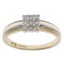 9ct Yellow And White Gold 0.20ct Brilliant Cut Diamond Cluster Ring