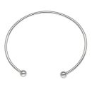 Silver Plain Torque Bangle By Icesia
