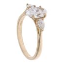 9ct Yellow Gold 1.90ct Oval And Pear Cut Lab Grown Diamond Trilogy Ring