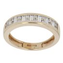 14ct Yellow Gold 0.45ct Brilliant and Baguette Cut Diamond Half Eternity Ring