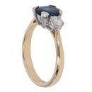 18ct Yellow Gold 0.45ct Brilliant Cut Diamond and Sapphire Three Stone Ring