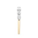 Silver 18ct Yellow Gold Plated 0.70ct Oval Cut Lab Grown Diamond Five Stone Ring