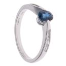 18ct White Gold 0.16ct Diamond and Sapphire Single Stone Ring