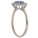 9ct Yellow Gold 0.10ct Diamond and Sapphire Cluster Ring