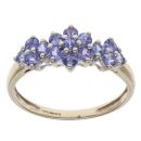 9ct Yellow Gold Tanzanite Cluster Ring