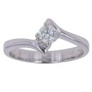 18ct White Gold 0.25ct Brilliant Cut Diamond Twist Solitaire Ring