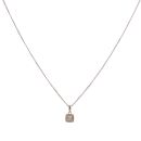 9ct White Gold 0.10ct Diamond Cluster Pendant and Chain 20"