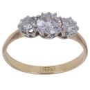 18ct Yellow Gold 1.00ct Brilliant Cut Diamond Trilogy Ring