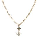 9ct Yellow Gold Patterned Anchor Pendant and Chain 24"
