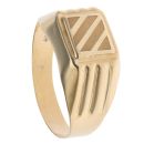 14ct Yellow Gold Square Brushed Signet Ring