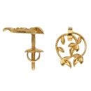22ct Yellow Gold Leaf Stud Earrings