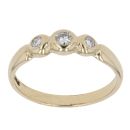 9ct Yellow Gold 0.15ct Brilliant Cut Diamond Trilogy Ring