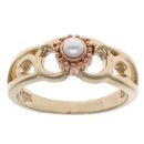 9ct Yellow and Rose Gold Cultured Pearl Clogau Ring