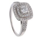 18ct White Gold 1.03ct Brilliant Cut Diamond Cluster Ring