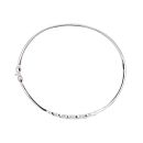 Silver Cubic Zirconia Twist Bangle by Icesia