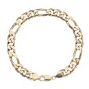 9ct Yellow Gold Figaro Bracelet 8"