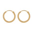 22ct Yellow Gold Textured Hoop Earrings
